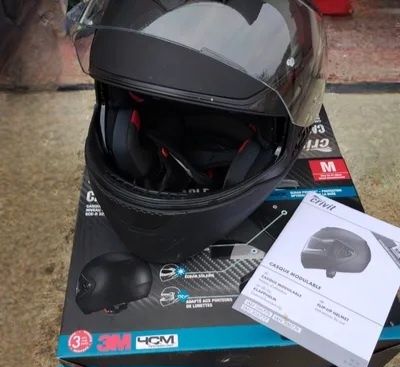 Casca moto modulara flip-up mărime M  (57-58 cm) Crivit  neagra