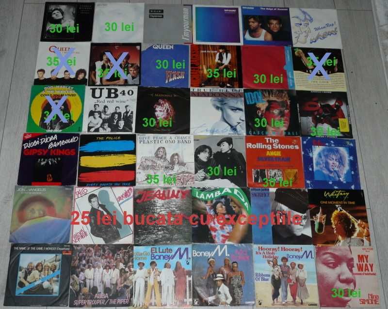 Vinil single 7" Queen,George Michael,Roxette,sandra,Wham,Kiss,rock