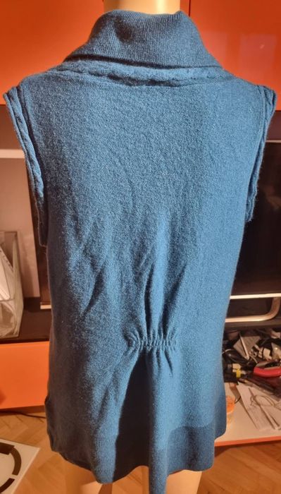 Елек в петролен цвят Adagio, мерино и кашмир