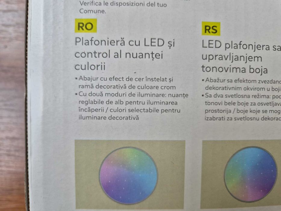Plafoniera Livarno, dimabila, jocuri de culori,telecomanda, 21w, 2400lum