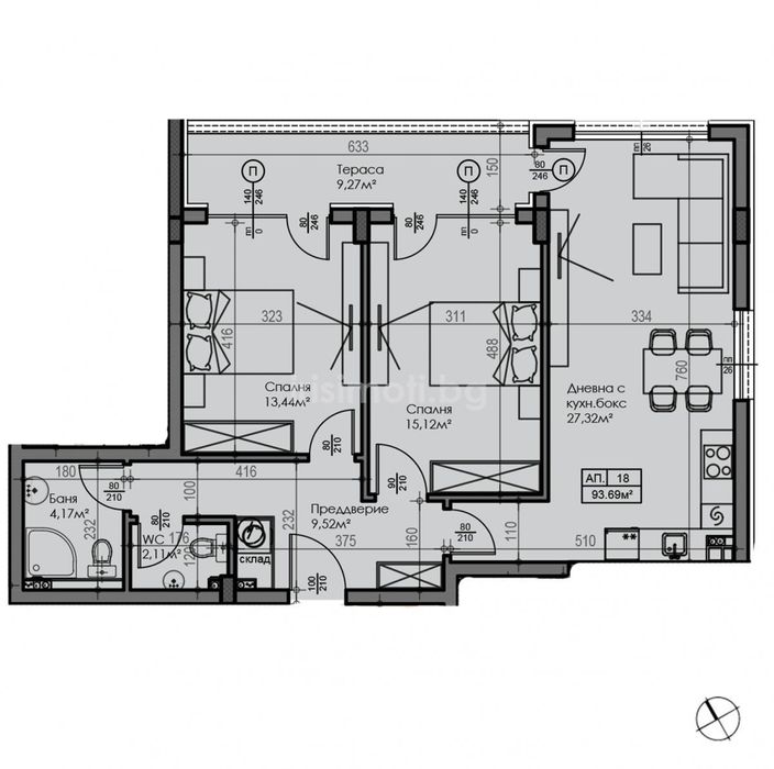 Продава се Тристаен апартамент в София, Малинова долина - 102 кв.м за 1195 €/кв.м - Снимка #4