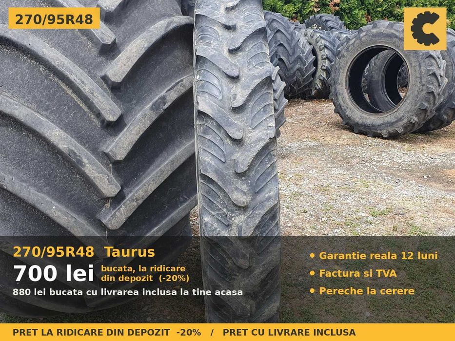 Cauciucuri 270/95R48 11.2R48 11.2-48 27095R48 Taurus ANVELOPE Tractor Prasit Erbicidat Inguste SH GARANTIE Factura