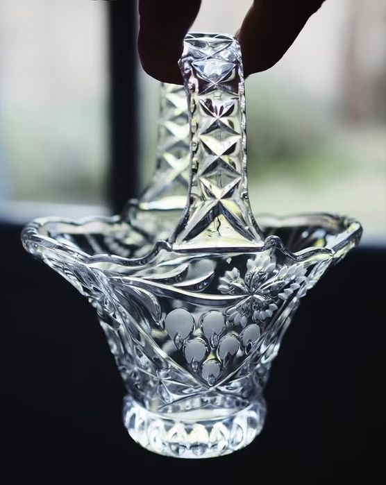 Немска кристална ваза/кошница на Anna Hütte Bleikristall