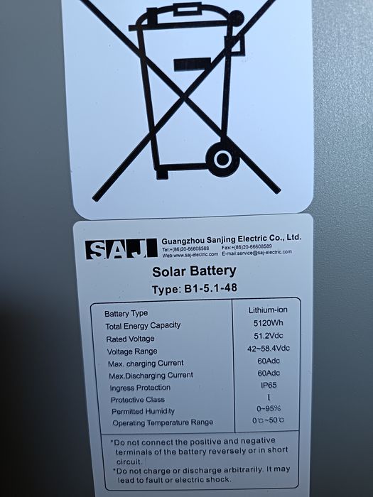 Invertor Saj de 6 Kw și 3 bateri de 16 Kw