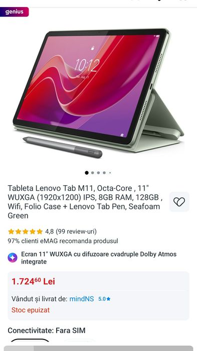 Tableta lenovo 11'