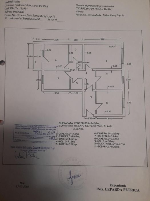 Vaslui Stadion Strada Decebal 4 decomandate 85000 euro