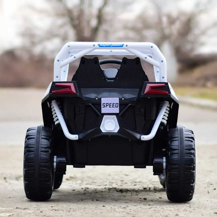 UTV electric Kinderauto RSR 4x 30w 12V cu roti moi, scaun tapitat Blue