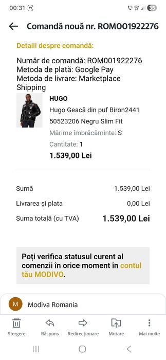 Geaca Hugo Boss noua