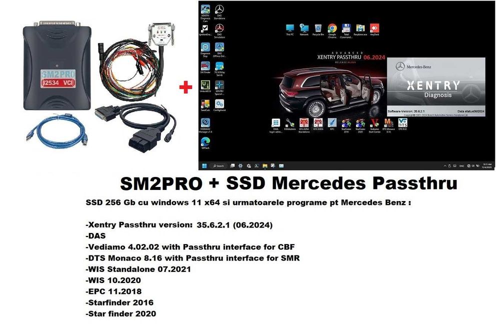 Interfata diagnoza codari Mercedes si SSD 256 Xentry DTS Vediamo WIS