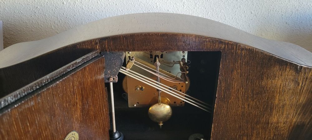 Ceas mecanic original german pentru semineu stare perfecta de function