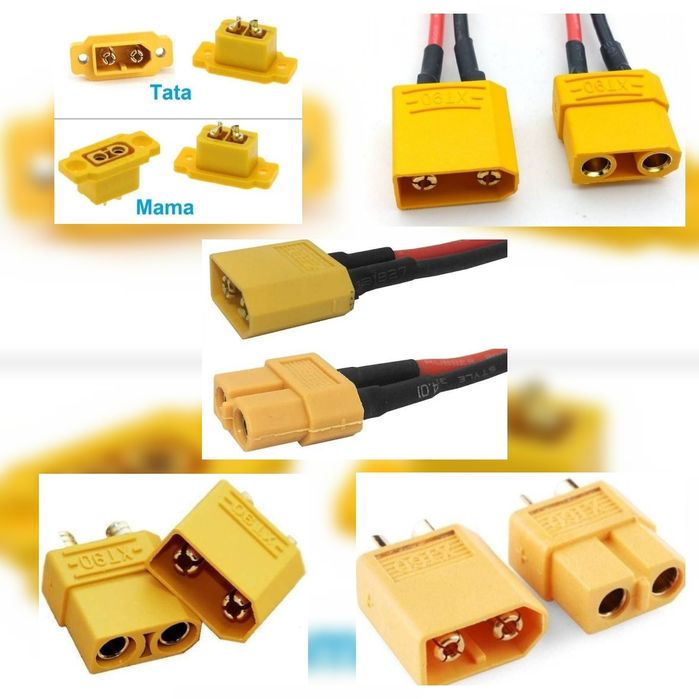 Conector Mufa XT 90 XT 60 XT 30 Deans T Dins T EC3 EC5 XT60 cu Fire