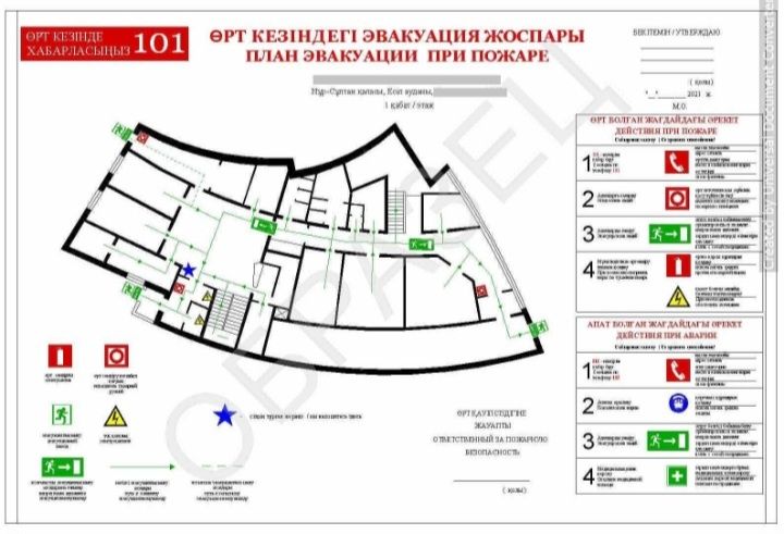 Пожарный План Эвакуации Рабочий проект ПТМ  обучение