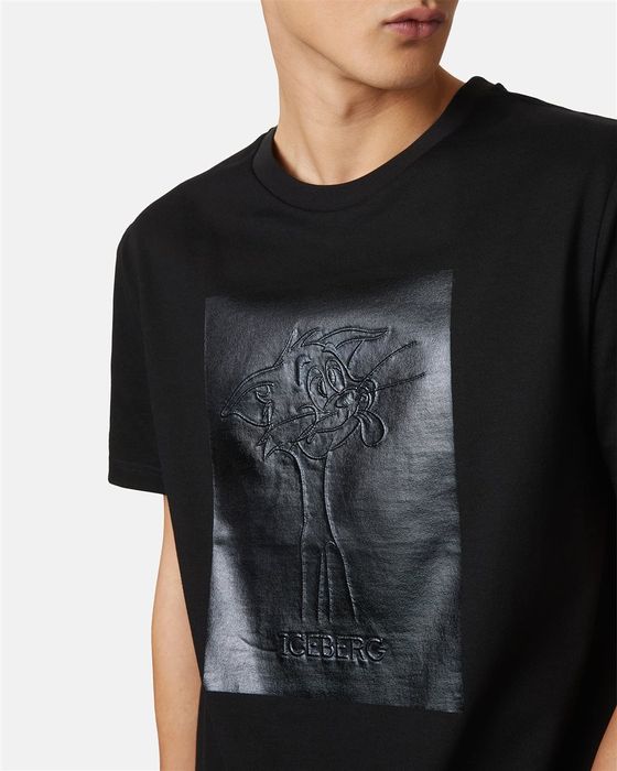 Мъжка тениска Iceberg T-shir With Tom Embroidered and Rubberized