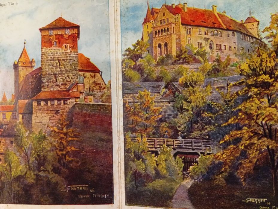 Set rar de 12 Cărți Poștale Vitange Nurnberg -Acuarele Paull Sollmann