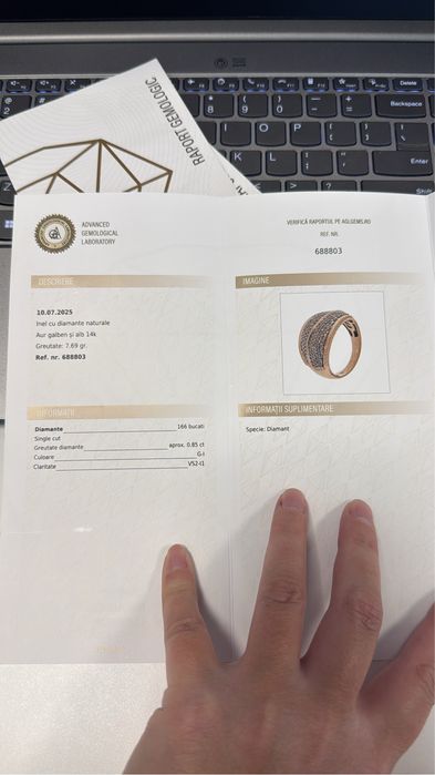 Vand aur cu pietre pretioase toate au certificat L matei