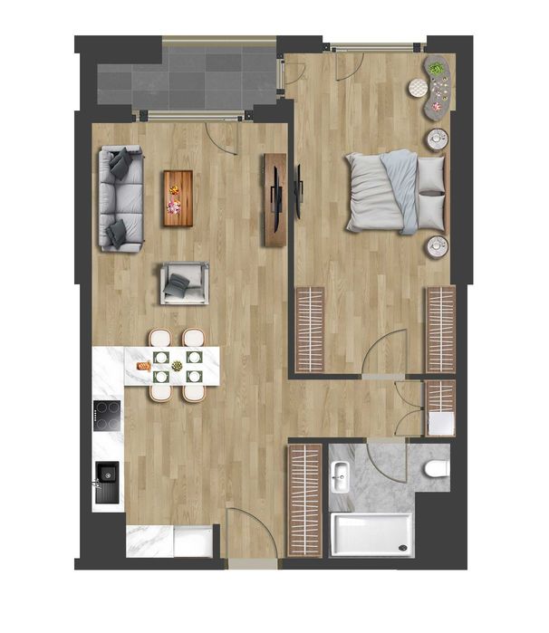 Tashwell 2-комнатная 51,33 м2 ул. Шота Руставели
