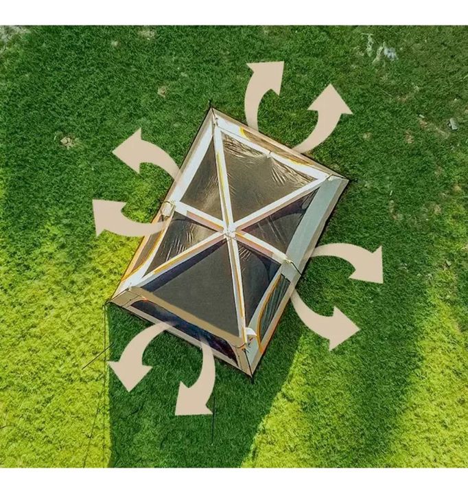 Двухслойная двухкомнатная 10 местная палатка CD 2076