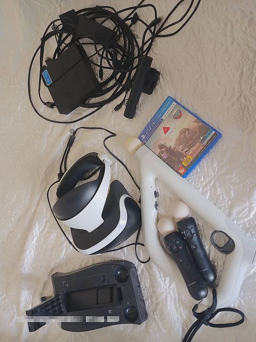 Полный комплект PS VR Шлем + Камера + Move + Aim Controller Игра  Док
