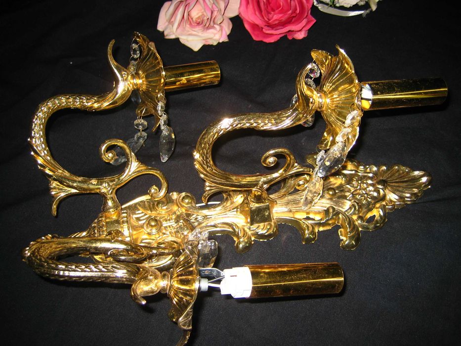 Бра Бронзовое светильник позолоченный