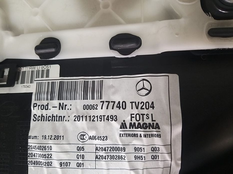 Fata tapiterie usa stanga spate mercedes c class w204 berlina facelift a2045402610