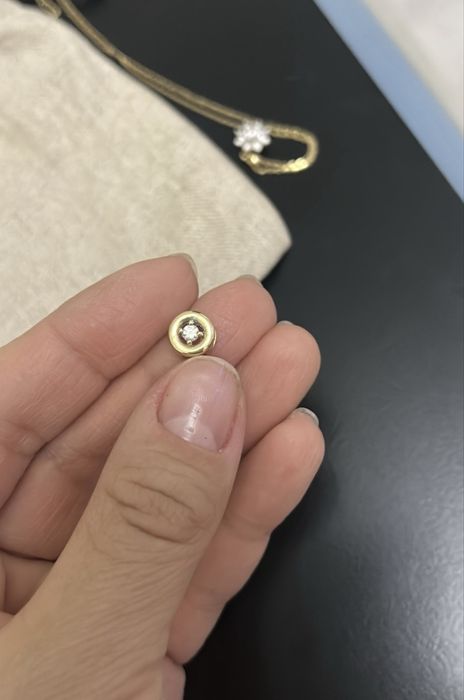 Кулон бегунок с бриллиантом