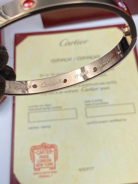 Brățară Cartier LOVE 19 aur roz 750 cu 10 diamante