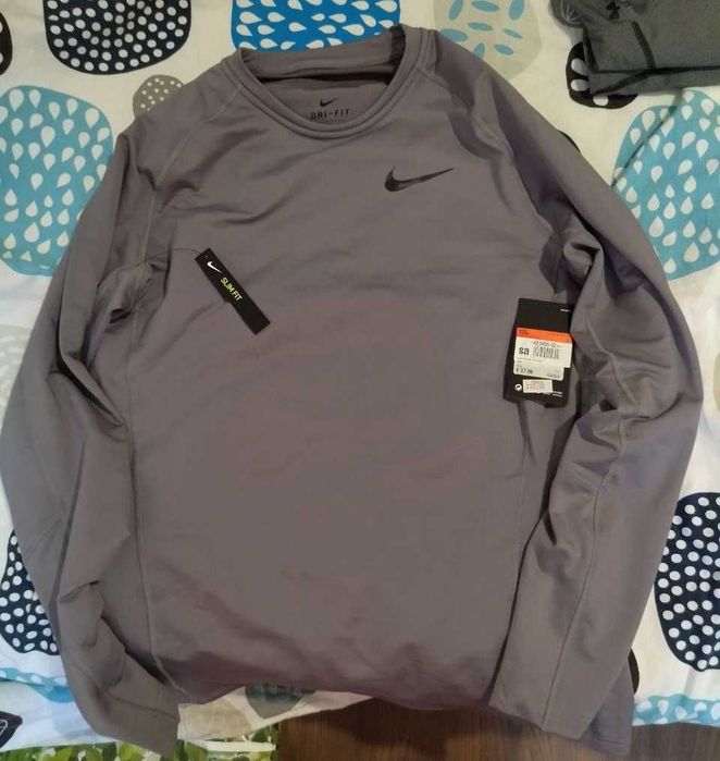 Nike Dri-Fit Warm Long-Sleeve Mens Mock Smoke Grey L