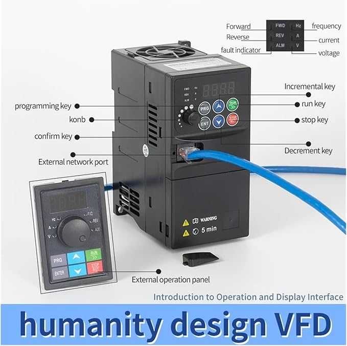 Честотен инвертор SU600 VFD  5,5 kw, 380v/220v