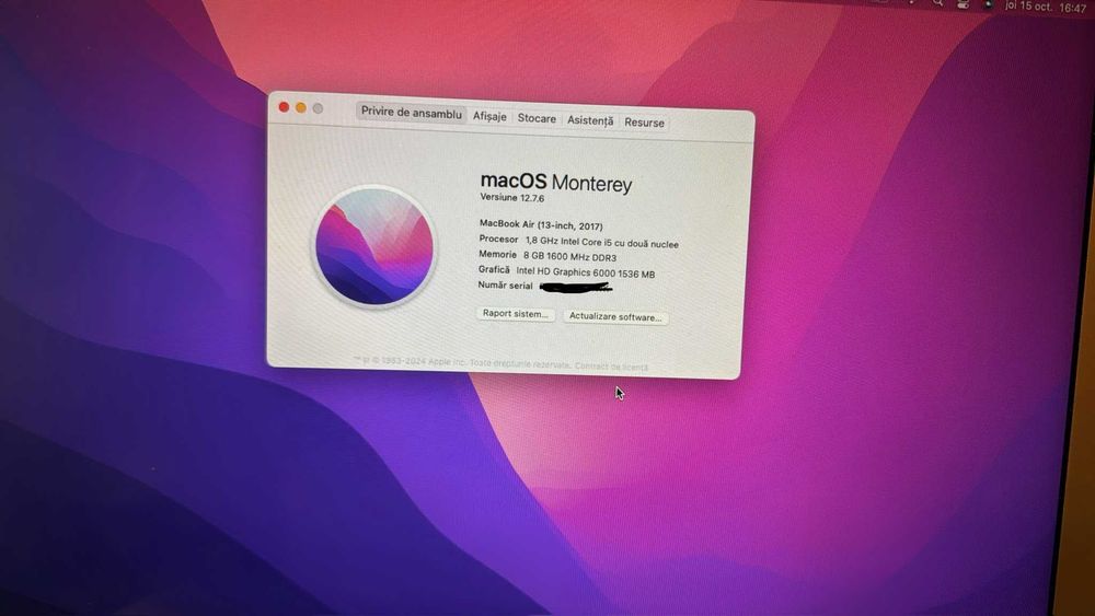 Vând MacBook Air 13" (2017), 128 GB SSD