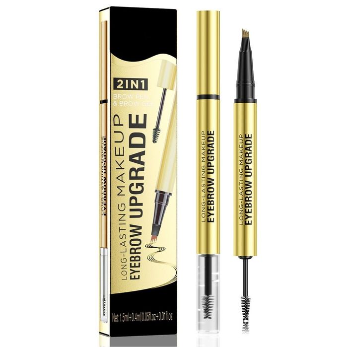 Creion de sprâncene QIC maro 02# Microblading 2 în 1 cu gel
Microbladi