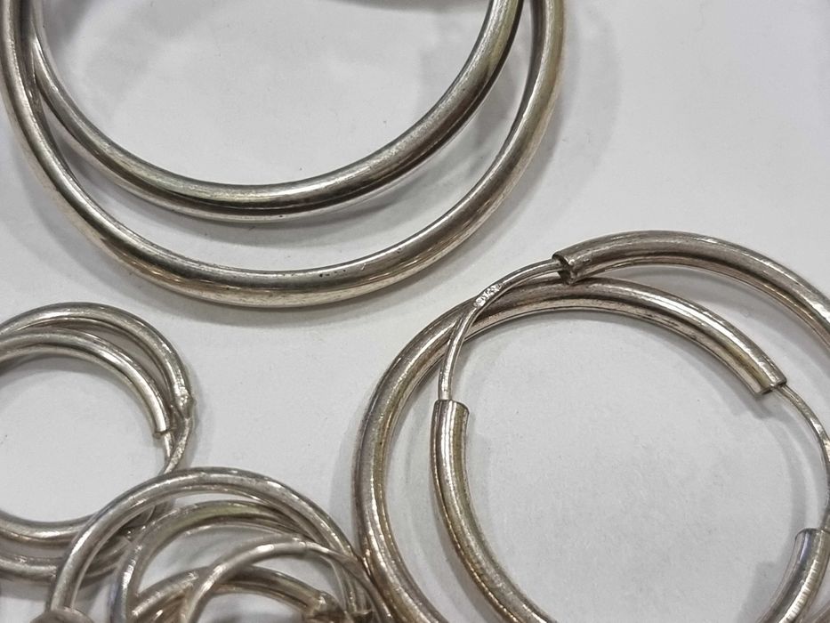 Сребърни обеци, хълки различни размери