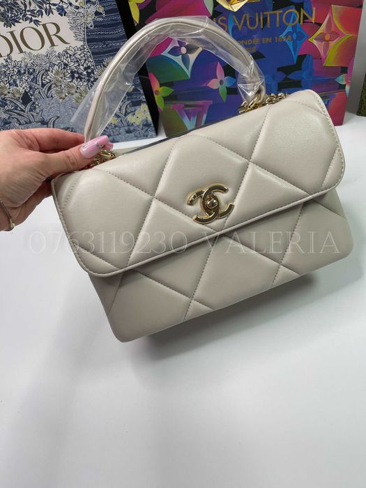 Geanta CHan3I - Trendy Coco Top Handle Ivoire