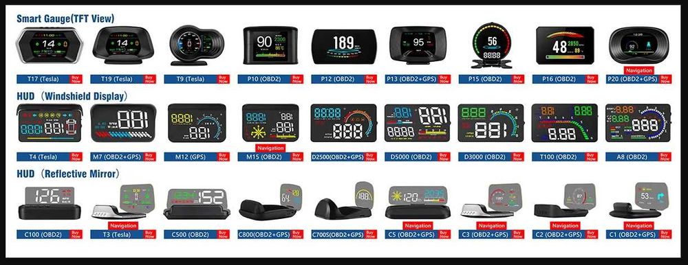 Avtomobil' spidometri proektori - bortovoy kompyuter HUD 177 hil model