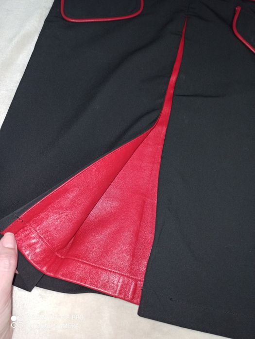 Юбка ,вставка кожа 42р