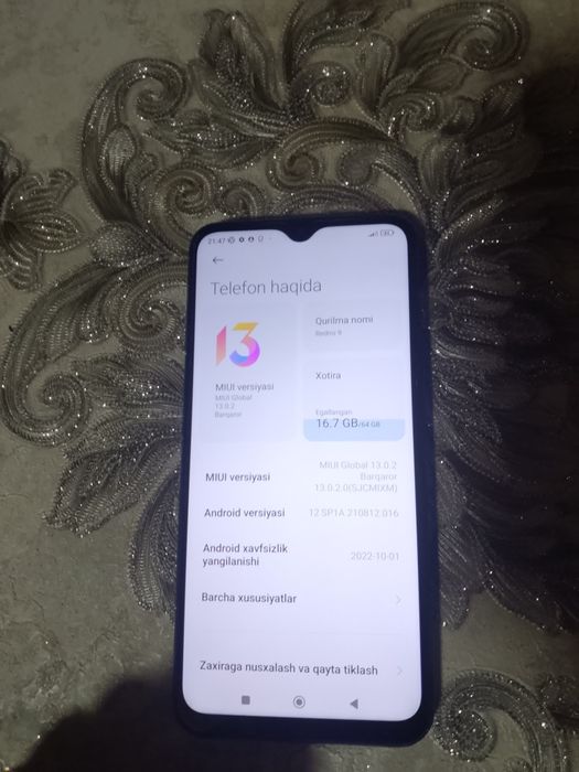 Holati normalni xotira 4+1.64 GB ishlashi yaxshi