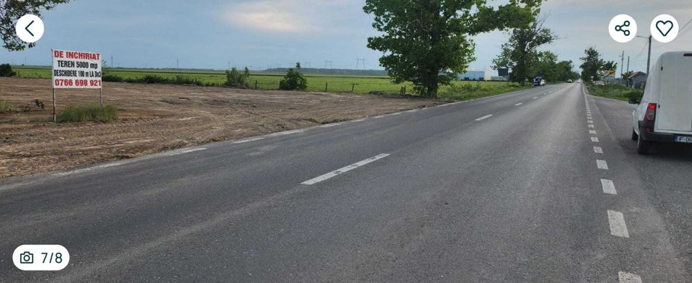 Teren de inchiriat Fundulea la DN3 pretabil parc auto