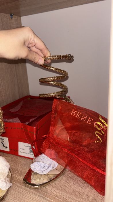 Sandale Renee Caovilla serpent gold