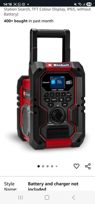 Radio de șantier cu Bluetooth si alte functii Einhell 
Einhell Bat
