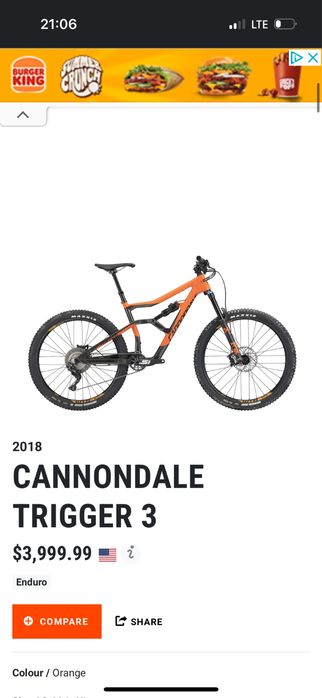 Bicicleta Cannondale Trigger 3 Carbon