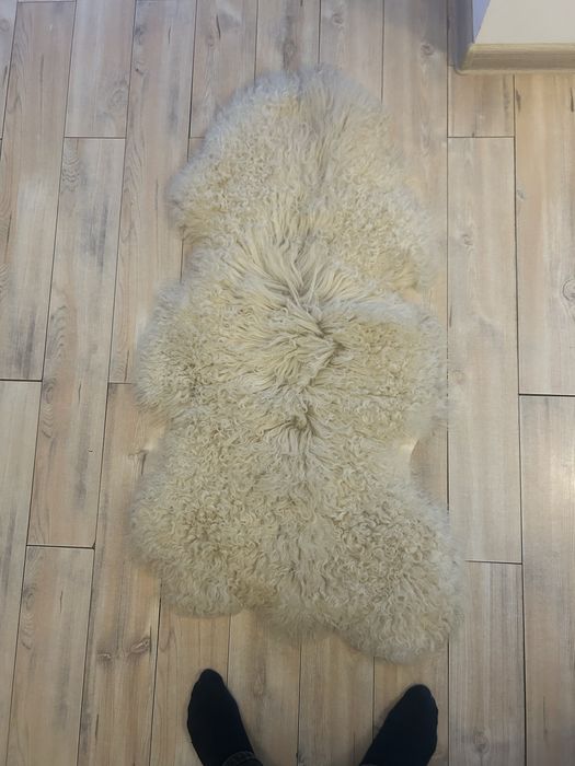 Covoras blana naturala oaie