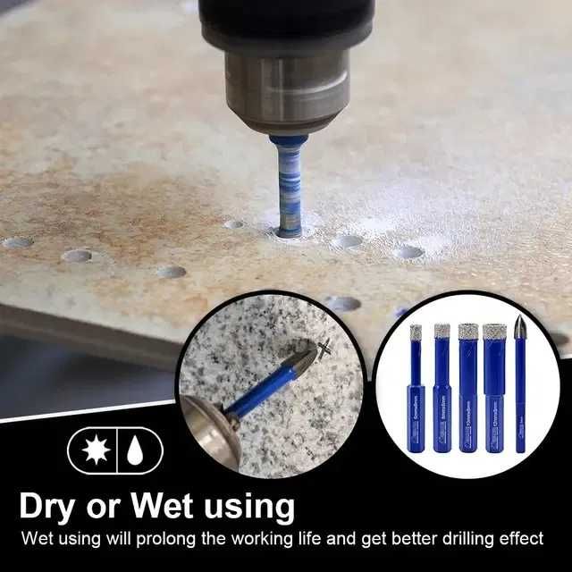 Комплект диамантени свредла боркорони гранитогрес SHDIATOOL