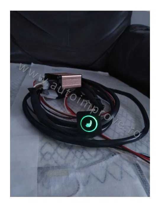 Incalzire scaune auto carbon PUSH RGB patrat