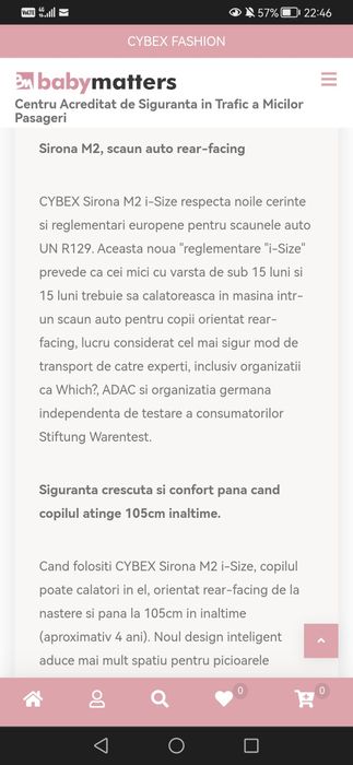 Scaun auto pentru copii Cybex Gold Sirona M2 i-Size 0-18 kg + Baza M2