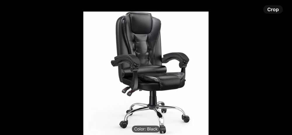 Офис стол черна кожа