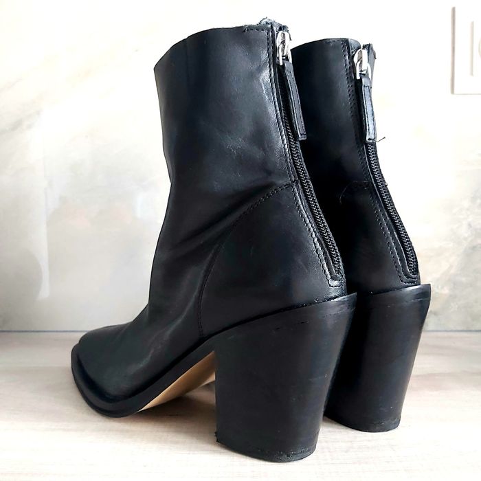 Botine negre de damă TOPSHOP, din piele naturală, mărimea 37