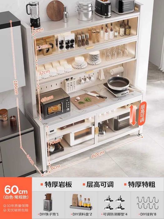 Кухонный сервант с дверцей, задвигающейся внутрь | Первые руки