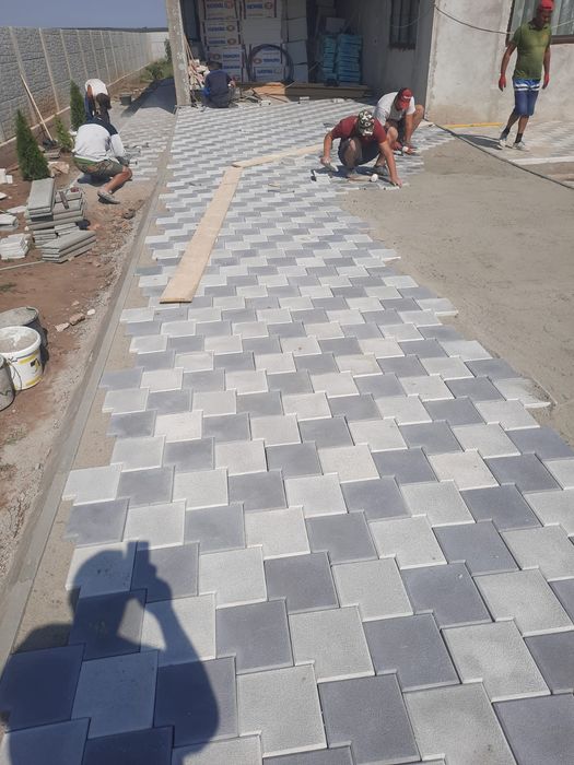 Productie dale din beton vibrocomprimat pavaje pavele montaj romb 3D