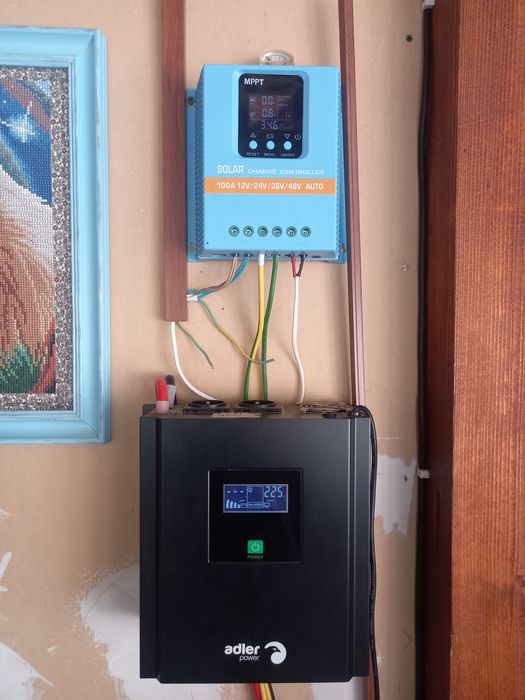 Panouri fotovoltaice chit  regulator + invertor  600w