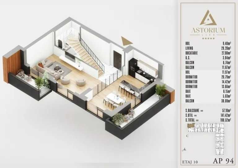 4 Camere pe Două Niveluri cu Spații Generoase | Comision 0%