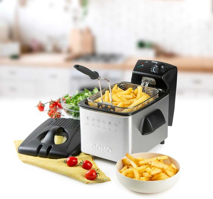 ПРОМО Нов Фритюрник Domo DO464FR, 3 л, 2200W с 2г Гаранция
